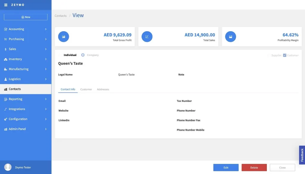 Zeymo customer view screen